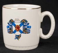 Lord Nelson Pottery Nova Scotia Flag Banner Coffee Mug